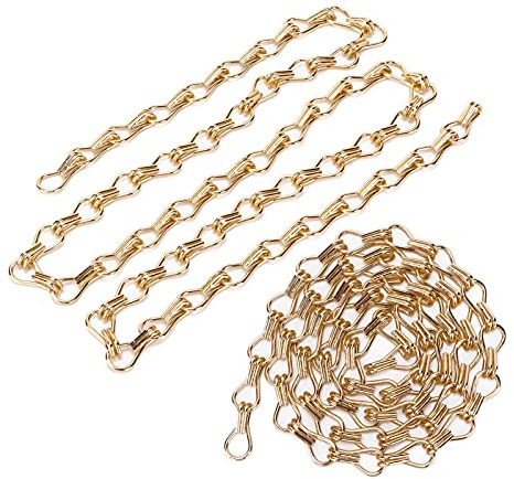 Luatoxry 2Pcs Chain for Hanging Plants, 1m Plant Hanging Chain, Adjustable Bird Feeder Chain, Aluminium Hanging Basket Chains for Flowerpot, Wind Chime, Aviary, DIY Clothing, Gold