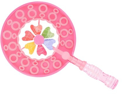 Acouto Windmill Bubble Wand Detachable Multi Hole Children Pinwheel Bubble Blower for Travel Outdoor Blue Wand a Windmill and Effect Hole Mesmerizing Mesmerizing Colorful Wheel Multi (Pink)