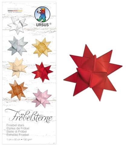 Papierstreifen für Fröbelsterne, 130g/qm, 100 Stück, 50 cm (Rot, 1 cm, 100 Stück)