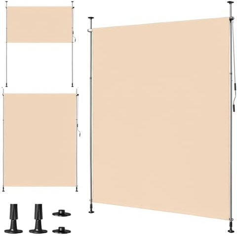 LEADZM Klemmmarkise Senkrechtmarkise 200x305 cm Khaki