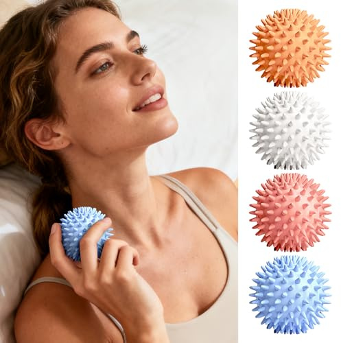 4pcs Manual Massage Balls Set, Trigger Point Release Massage Ball, Deep Tissue Fascia Muscle Recovery Ball for Discomfort Relief, Relaxation for Home, Yoga, Gym, Neck, Shoulder, Waist, Hip, Leg Use