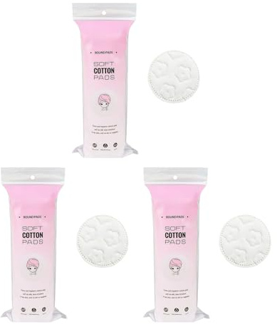 Paquet de 3 ronds faciaux en fibres végétales extrêmement doux et absorbant pour la peau délicate et compresse humide tampons de coton réutilisables beauté