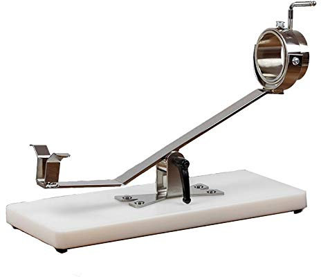 HIDALGO Support à jambon pivotant avec base en polyéthylène blanc et tête rotative en acier inoxydable