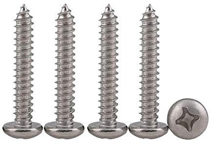 Drenky 100 Stück Holzschrauben 4x20 mm Panhead Schrauben Aus Edelstahl Rostfrei A2 Kreuzschlitz Vollgewinde m4 Schrauben Spanplattenschrauben mit Pankopf Selbstschneidende Schrauben Universalschrauben