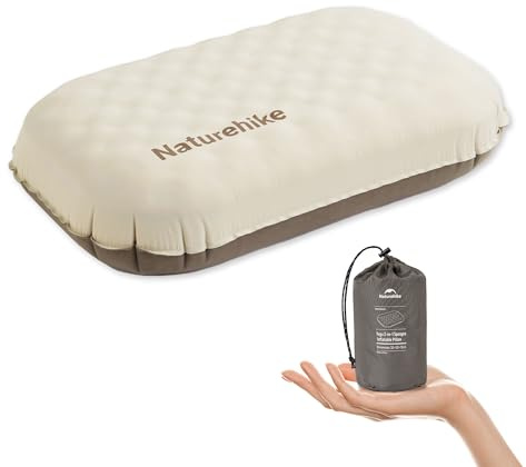 Naturehike Cuscino da letto in schiuma ultraleggero, gonfiabile, resistenza regolabile, ergonomico, facile da pulire, per viaggi, escursioni, casa