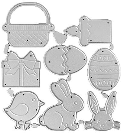 Kcibyvx Stanzschablone Osterei Kaninchen Prägeschablonen Stanzformen Schablonen Für Scrapbooking, Fotopapier, Karten, Handwerk Prägen DIY Herstellung Geburtstag Geschenk Neujahrsgeschenk
