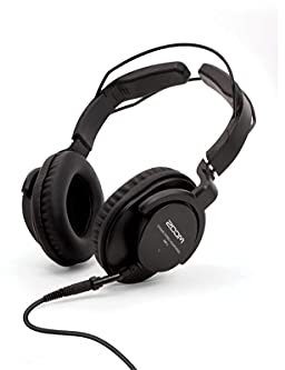 Zoom ZHP-1 Closed studio headphones for precise monitoring in music, broadcast and field recording, 3-metre cable, 3.5 mm with adapter to 6.3 mm