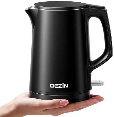 Dezin 0.8L Electric Kettle, Small Electric Kettle with Double Wall Construction, 304 Stainless Steel Electric Tea Kettle for Business Trip, Portable Travel Kettle with Auto Shut-Off