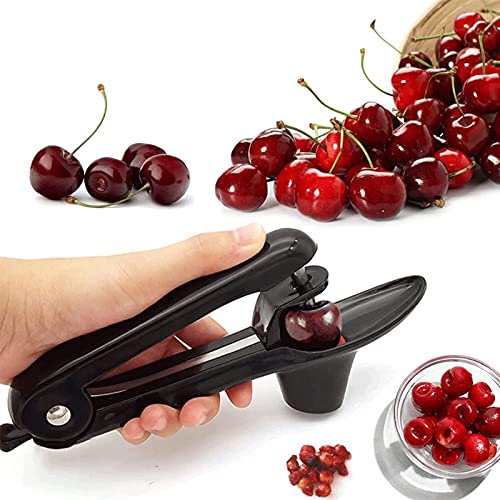Herramienta para deshuesar cerezas, deshuesador de aceitunas, removedor de huesos de cerezas para hacer mermelada de cerezas, vino de cerezas, tarta de cerezas con diseño de bloqueo