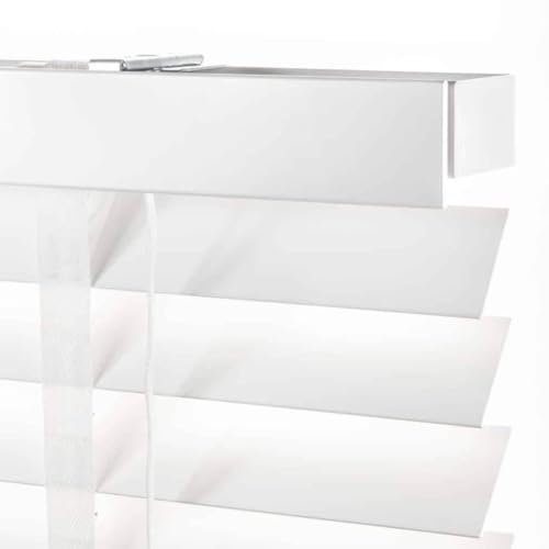 Holz Jalousie 50mm - Weiß - 100 cm x 250 cm - Fenster und Tür Jalousie - Holz-Jalousie