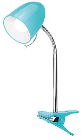 Schreibtischlampe Tischleuchte Leselampe Klemmleuchte Nachttischleuchte Retro aus Metall mit Schwanenhals, schwenkbar, mit Schnurschalter, Fassung E27 (ohne Leuchtmittel, Klemmleuchte petrol)