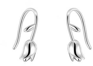 EVELYN Damen Ohrringe 925er Sterling Silber Tulpenblume Süße Ohrstecker für Frauen und Mädchen
