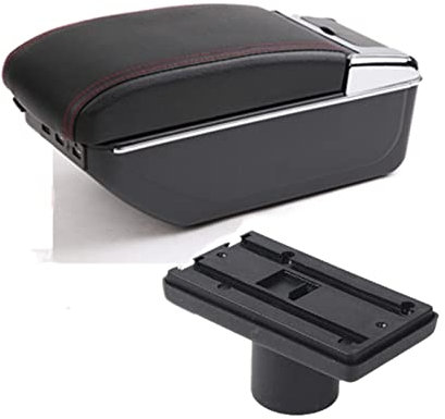 para Seat para Ibiza para Ibiza 6j 6L Caja De Reposabrazos Coche Caja De Contenido De Almacenamiento Central con Portavasos Cenicero con Interfaz USB (Color : D1 7USB)