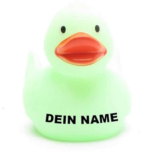Badeente - personalisierbar (Glow in the Dark Ente (grün))