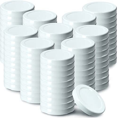 KADAX coperchi a Vite Twist-off Ø33 mm Bianco – coperchi di Ricambio in Metallo per barattoli per spezie e Mini flaconi, Chiusura ermetica