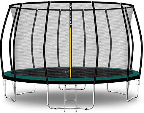 Baunsal® Trampolin Outdoor Ø 487 cm (FGIS) grün-schwarz als Komplettset Gartenspielzeug Kindertrampolin Gartentrampolin rund Garten Spielzeug für Kinder