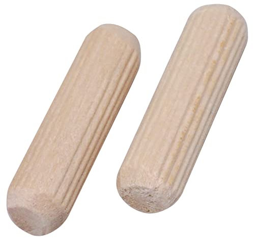 SKIR'CO (400 pezzi) Tasselli in legno 8 x 30 mm, tasselli scanalati per legno, perni scanalati per mobili, tasselli scanalati