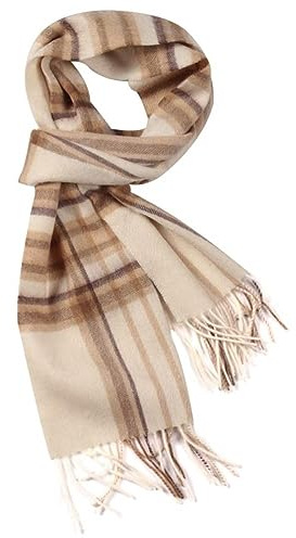 Temminc Pure Wool Scarves For men women, Pashmina Tartan Scarf,Cold Weather Scarf, Vertical Stripe Knit Winter Scarf