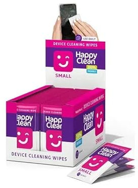 Happy Clean Device Cleaning Wipe Small – 100 stycken – för AirPods, mobiltelefon och smartwatch – högkvalitativa rengöringsdukar för små enheter