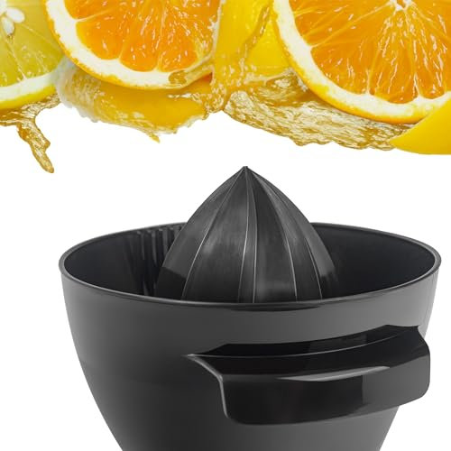 KADAX Spremiagrumi manuale in plastica, spremiagrumi di frutta, robusto spremiagrumi d'arancia, pressa ovale per frutta, spremiagrumi universale, spremiagrumi (nero)