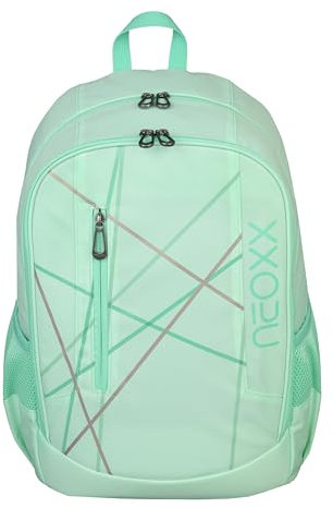 neoxx Rucksack FLOW Mint to be - Rucksack für die Schule und Freizeit mit 2 Fächern – Volumen ca. 20 Liter