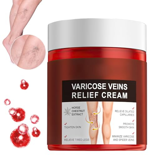 BSOON Varicose Veins Cream, Algensalbe Krampfadern Creme for Legs, Krampfadern Creme Gegen Krampfadern und Besenreiser, Besenreiser Entfernen Schmerzcreme, Beine Care Cream