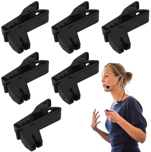 FmtwPhn Lot de 6 pinces à cravate en métal pour microphone Lavalier - Pince à cravate de rechange pour microphone - En métal - Pour professionnels
