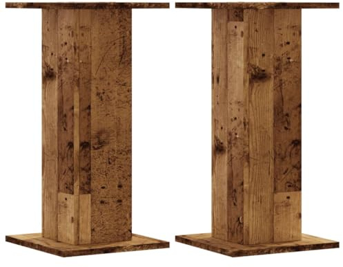 vidaXL Lautsprecherständer 2 STK., Hoher Boxenständer, Lautsprecherpodest für HiFi Heimkino Surround Sound, Verbessertes Audio-Hörerlebnis, Altholz-Optik Holzwerkstoff