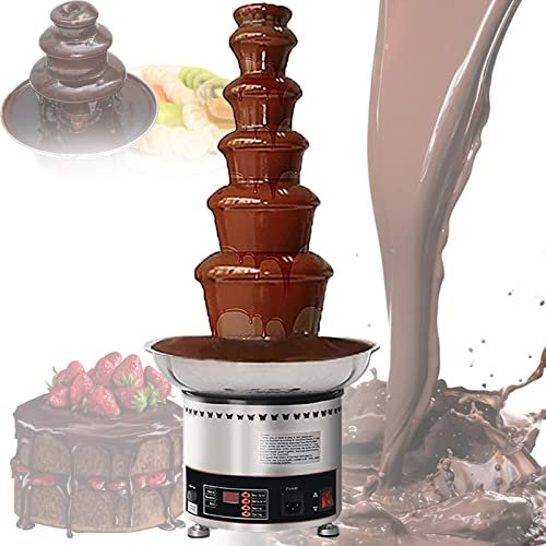 SmPinnaA Fuente De Chocolate Eléctrica Máquina para Derretir Chocolate 4/5/6/7 Niveles 304 Fresas De Acero Inoxidable, Cerezas, Malvaviscos, Galletas, Pastelería, Hotel, Casa, Restaurante,6Tier