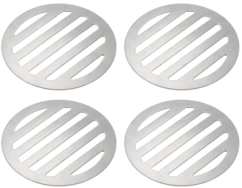 sourcing map 4pcs Round Floor Drain Cover, 3.5 Stainless Steel Shower Drain Grate Drain Protection Cover for Furniture Repair Bathroom Kitchen