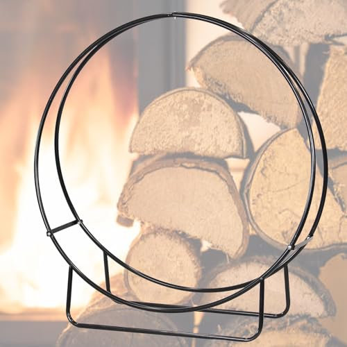 Naturalpowev Brennholzregal für den Innen- und Außenbereich, Halterung zur Lagerung von Kaminholz, Brennholz-Lagerhalterungs-Set, für die Holzlagerung im Innen- und Außenbereich auf der Terrasse,24in