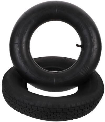 Mipcase 1 Paire à Air De Chariot Tubes Soupape Brouette Chambres à Air Pour Pneus De Tondeuse à Gazon Tiges De Valve Schrader Tubeless Scooter Électrique Wagon Black Caoutchouc
