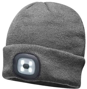 Mr.Gadget's Solutions Gorro LED con luz para adultos, mujeres y hombres, regalo de invierno, gorro cálido con manos libres, gorro iluminado para pasear al perro, por la noche, correr, acampar,