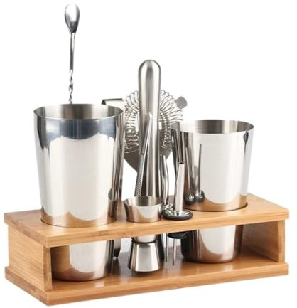 WLCNYL Kit de Barman, Mezclador de Acero Inoxidable Revestido de Cobre, Barra de Martini con Soporte, máquina para Hacer cócteles, Juego de Herramientas para coctelera (60 x 45 cm)