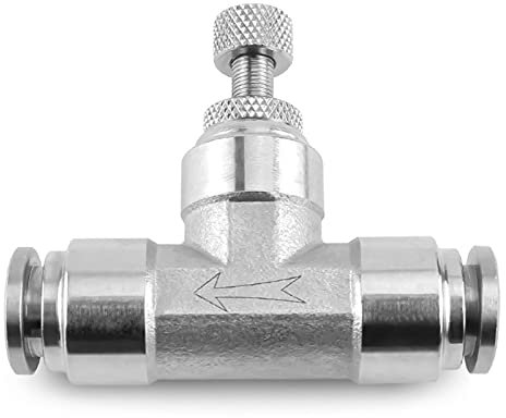 Schlauchverteiler, Hahnanschluss Pneumatischer Anschluss 304 Edelstahl Luftanschlussschlauch 4/6/8/10/12mm Durchflusseinstellung Drosselventil Schnellanschluss (Color : 8mm)(4mm)