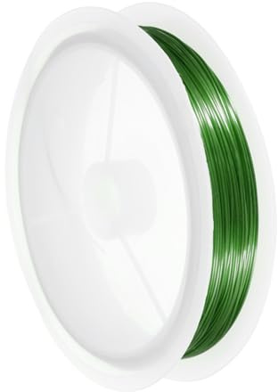 QUARKZMAN 24 Gauge (0,5 mm) koppartråd för smyckestillverkning, oxidationsbeständig pärltråd för smyckestillverkning, hantverkstillbehör, grön, 18 m