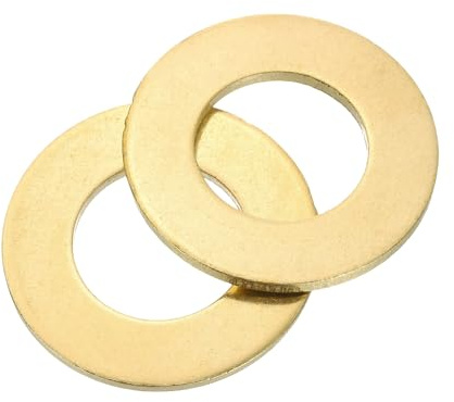 QUARKZMAN Arandela Plana, 2 Pcs Arandelas de Latón M24, 44mm OD, 2mm de Espesor Kit de Surtido de Sellos de Anillo, Junta de Sellado Metálica para Tornillos, Pernos y Tuercas
