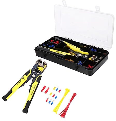 LOORGVEL 1set Kit Professionale Di Pinze Crimpatrici Cricchetto Strumenti Elettrici Per Elettricisti Crimpatura Di Terminali Isolati Per Riparazioni Elettriche e Circuiti Domestici