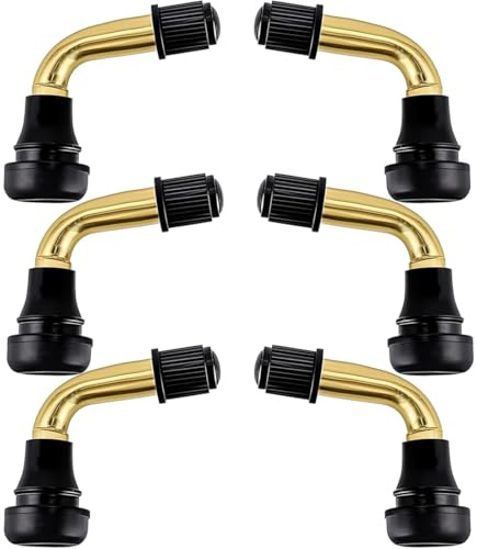 JEYORZY 6 Piezas Adaptador Válvula De Rueda, 90 Grados Extensiones De Válvulas, Valvula Rueda Coche, Universal Válvula Universal PVR60 Sin Cámara para Neumáticos, Válvulas sin Cámara para Motocicletas