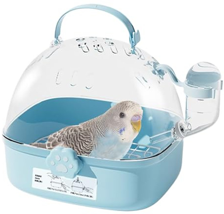 Bird Carrier, Travel Bird Cage, Ventilated & Lightweight Hand-Held Transport Box with Water Bottle for Small Animals, Kittens, Ferrets, Rabbits, Reptiles