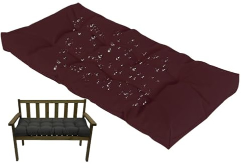 Waterproof Outdoor Bench Cushion 8cm Thick Swing Seat Pad with AntiSlip Straps Comfortable Garden Furniture Cushion for Hollywood Swing Dark Purple 150x50cm