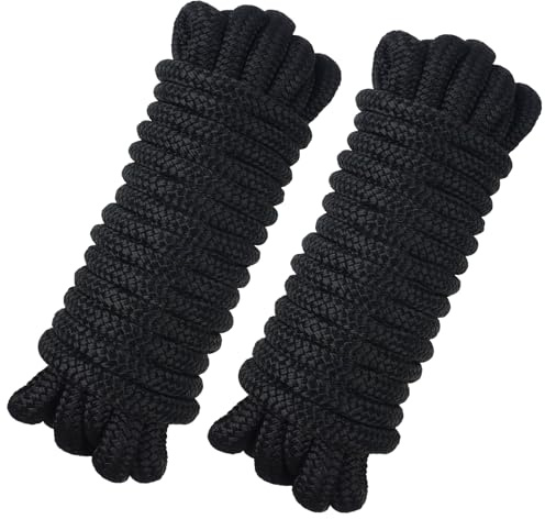 Boots-Dockleine, doppelt geflochtene Nylon-Dockleine, Bootsseile, Festmacherleine, Ankerleine, Docking-Seile, Bootszubehör (0,95 cm x 5 m, 2 Stück)