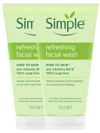 Simple Kind to Skin Facial Wash Gel 150ml, 20 Pack for Sensitive Skin