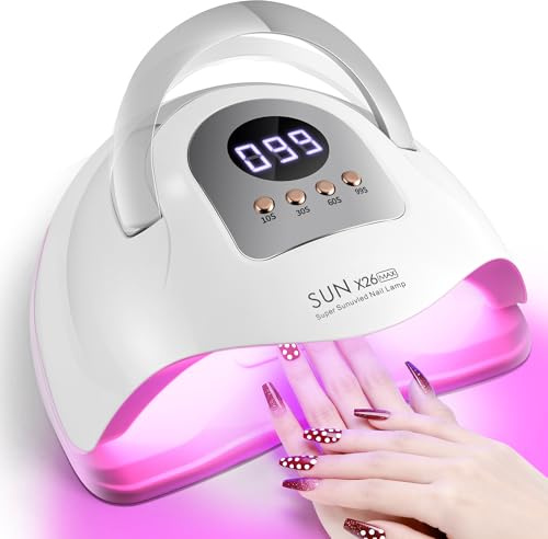 Lampe UV pour ongles en gel 380 W LED avec 81 perles et 4 minuteries, lampe UV avec écran numérique et capteur, séchoir à ongles pour vernis à ongles gel UV, pour salon de manucure et usage domestique
