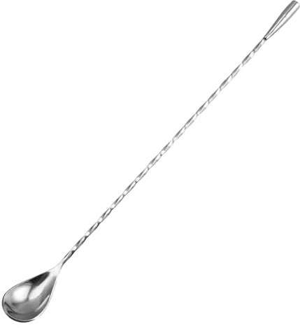 Gaomumu Stainless Steel Bar Spoon, Heavy Duty Spiral Handle Teardrop End Cocktail Mixing Spoon, Professional Drink Stirrer for Cocktails, Coffee, Tea, and More