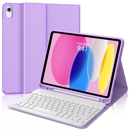 Occtingkind Per iPad A16 11 & 10 Gen (2025/2022) Cover Tastiera Italiana | Custodia Magnetica Rimovibile Bluetooth Keyboard, Lunga autonomia, Cover per iPad A16 Lilla