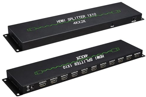 Splitter/schermo Diviso HDMI - Splitter/duplicatore/distributore TV HDMI A 2/4/8/10/16 Porte, Supporta 4K/5MP/1080P 3D Per PS4 PS3 Fire Stick Blue Ray TV Adattatore HDTV Incluso(10 ports)