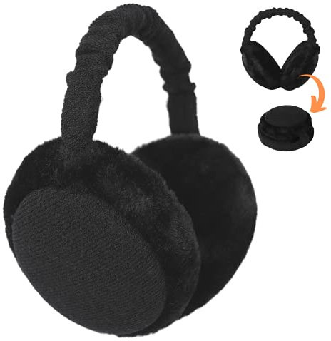 F Flammi Premium Earmuffs for Women Winter Foldable & Adjustable Ear Warmers Thermal Ear Covers