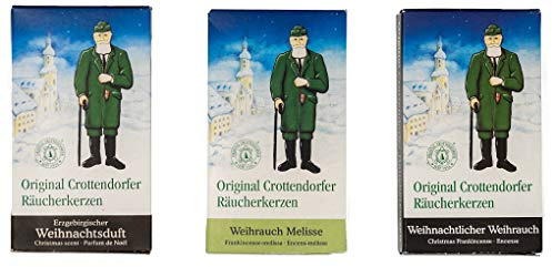 Crottendorfer - Conos de Incienso (4 Tipos de Aromas), Navideño y Melisse, Navidad de los Montes Metálicos