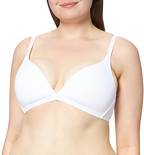 CALIDA Eco Sense Triangel-BH dam, bygellös, sömlösa kupor, justerbara remmar, snabbtorkande och lukthämmande, Vit, 70B